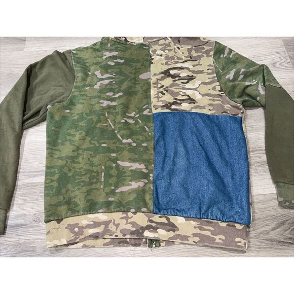 COOKIES Zip Hoodie Men's Size Large Green Camo Jean Full Zip Patchwork - Picture 14 of 14